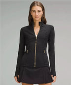 Women's High Neck Zip Up Pockets