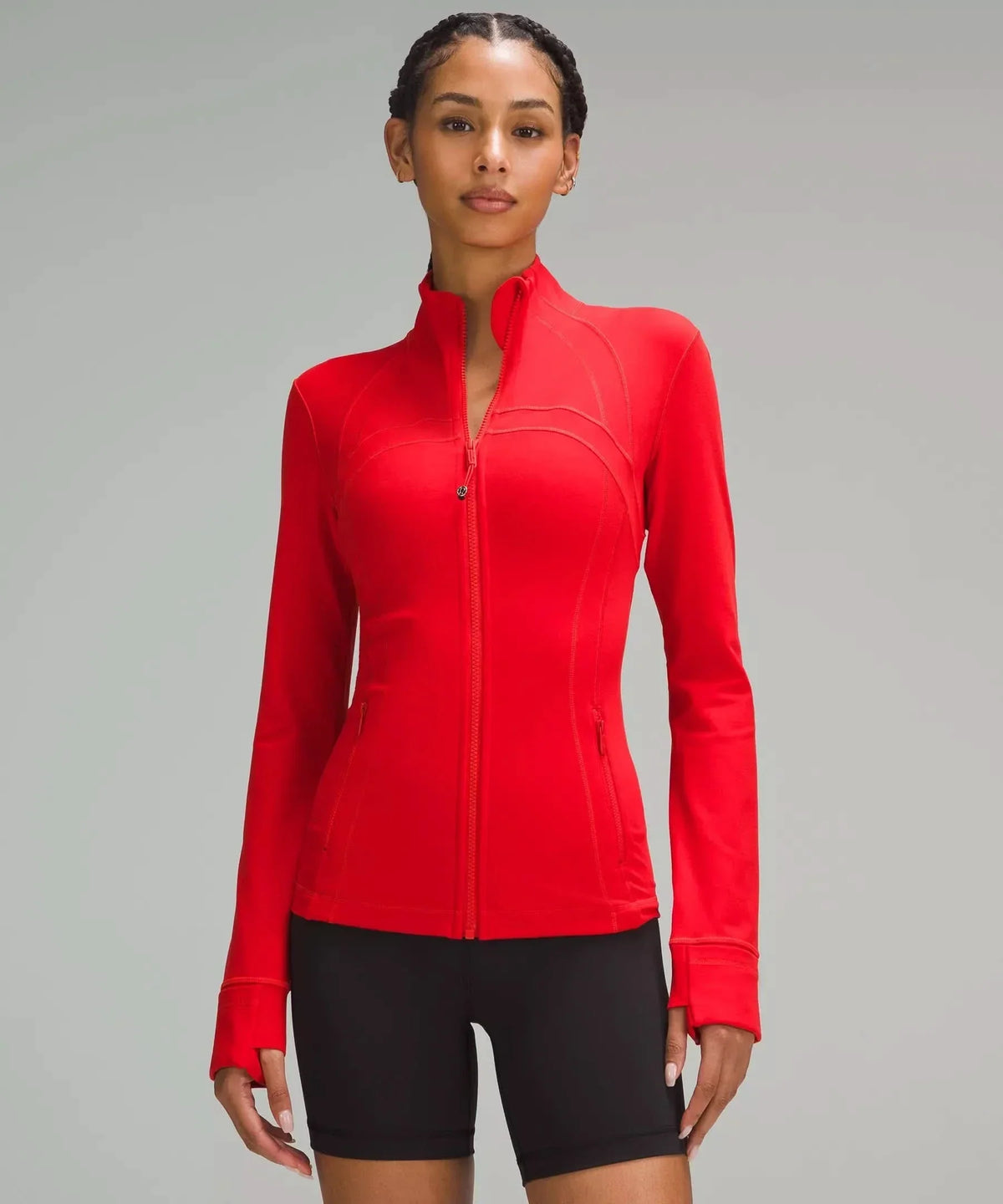 Women's High Neck Zip Up Pockets