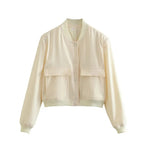 Women's Cropped Snap Button Flap Pocket