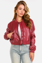 Women's Bomber Ribbed Cuffs Zip Front