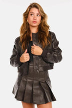 Women's Bomber Ribbed Cuffs Zip Front