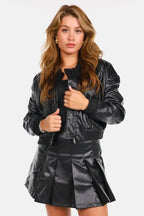 Women's Bomber Ribbed Cuffs Zip Front