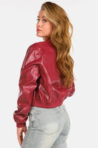 Women's Bomber Ribbed Cuffs Zip Front