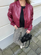 Women's Bomber Ribbed Cuffs Zip Front