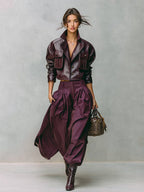 Women's Cropped Double Pocket Lapel Collar