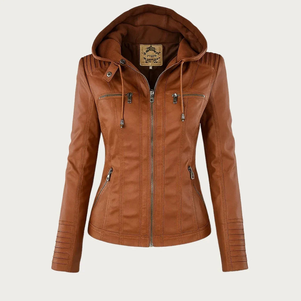 Women's Hooded Zip Front Moto