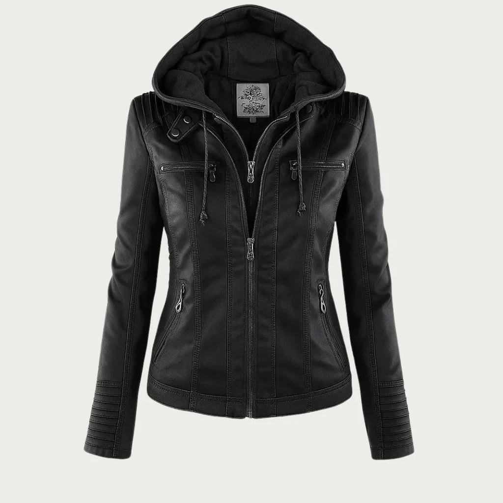 Women's Hooded Zip Front Moto
