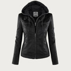Women's Hooded Zip Front Moto