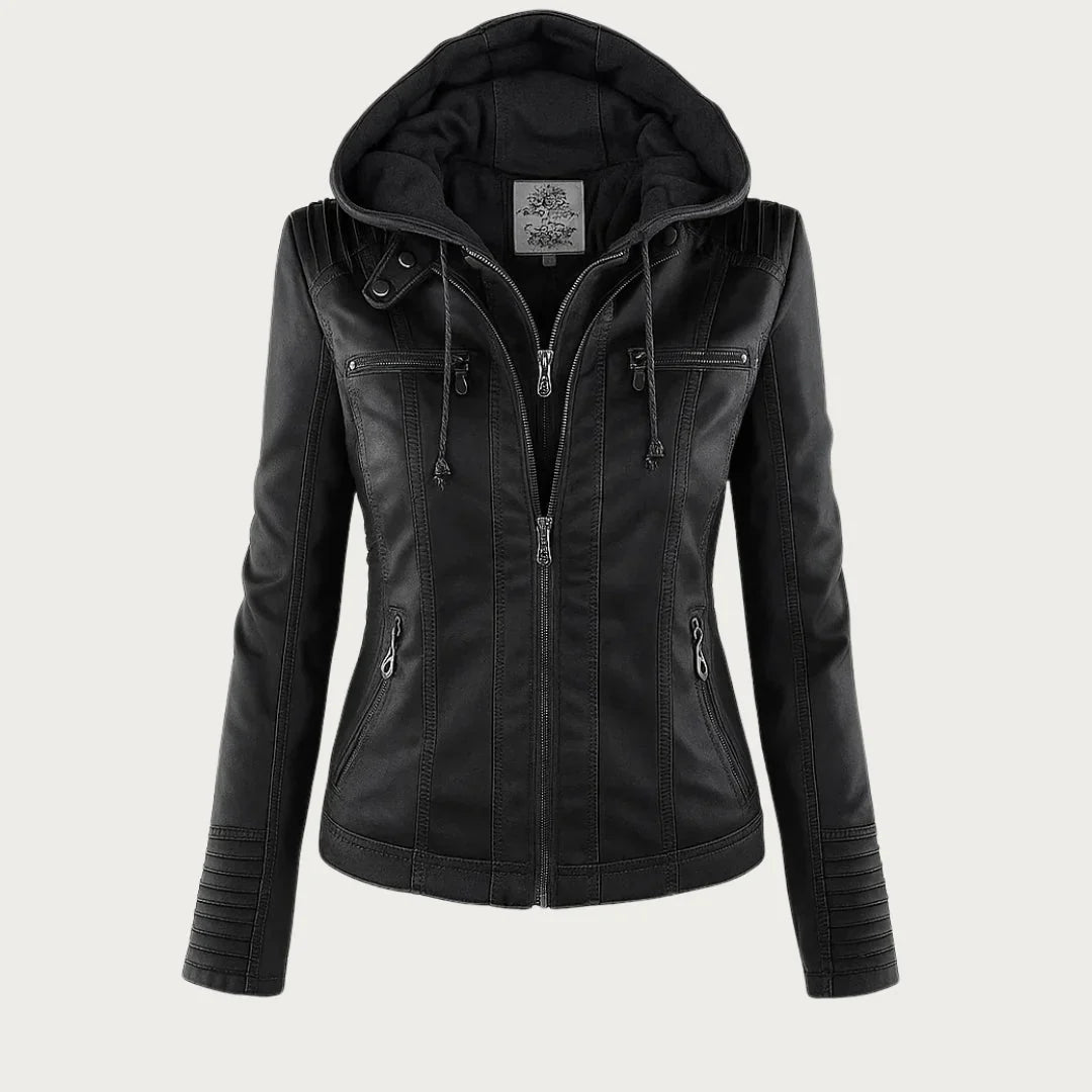 Women's Hooded Zip Front Moto