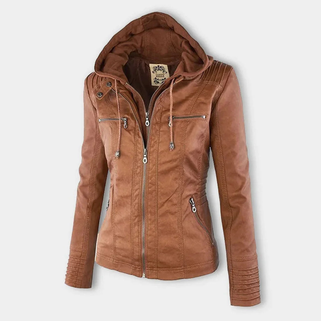 Women's Hooded Zip Front Moto