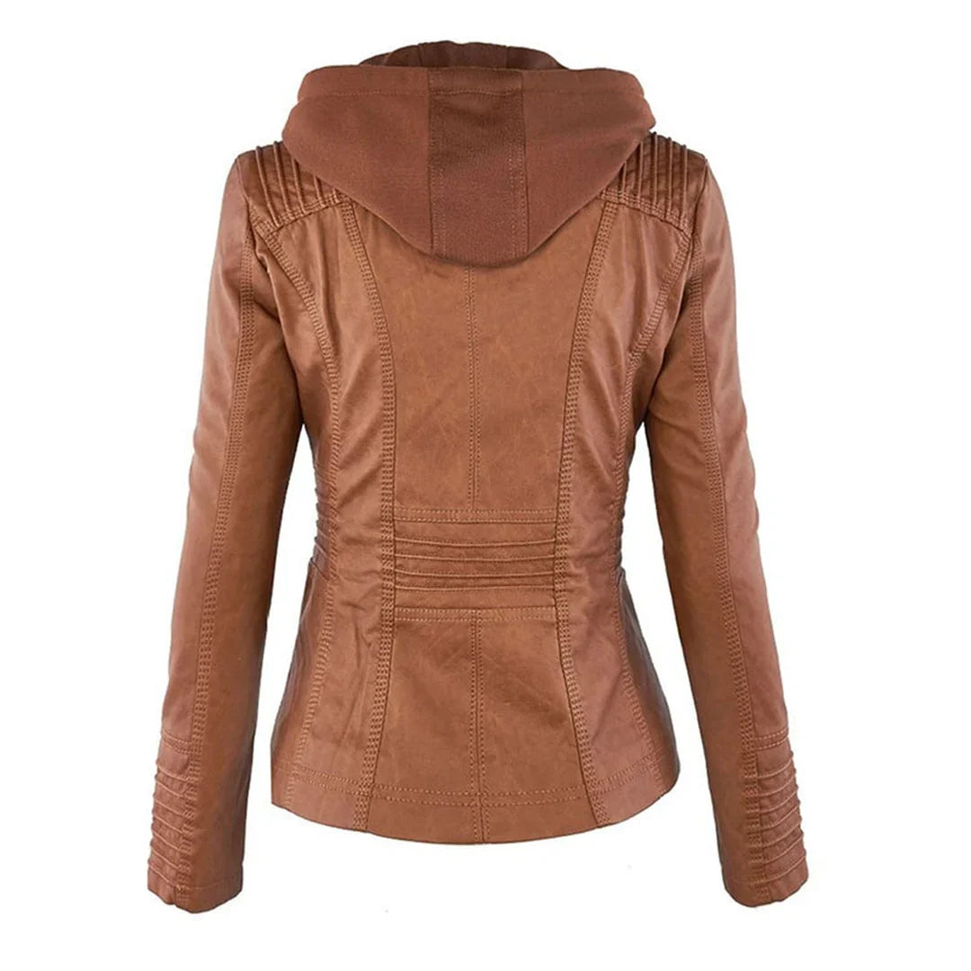 Women's Hooded Zip Front Moto
