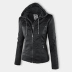Women's Hooded Zip Front Moto