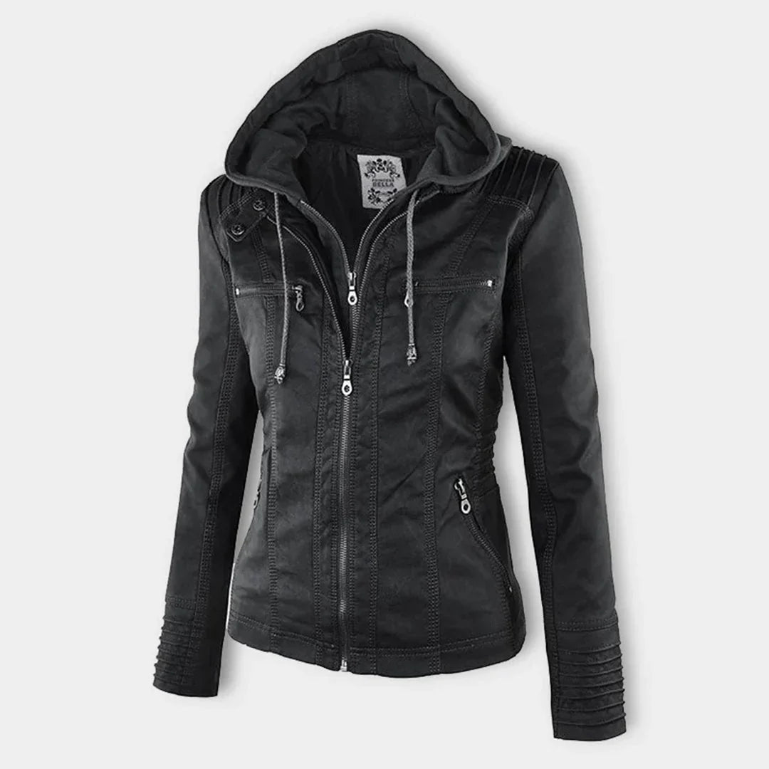 Women's Hooded Zip Front Moto