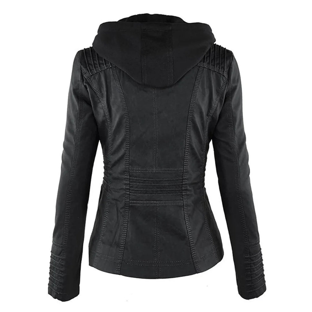 Women's Hooded Zip Front Moto