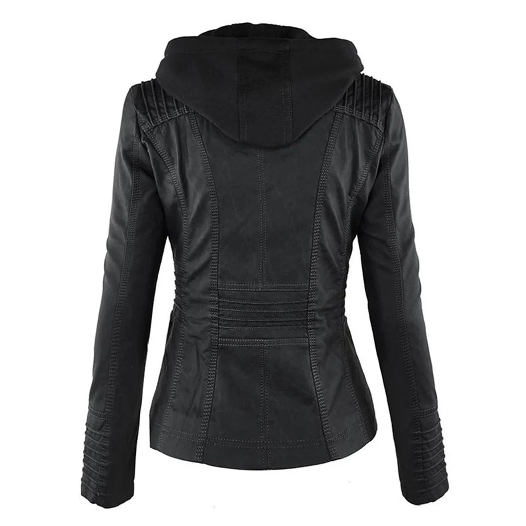 Women's Hooded Zip Front Moto