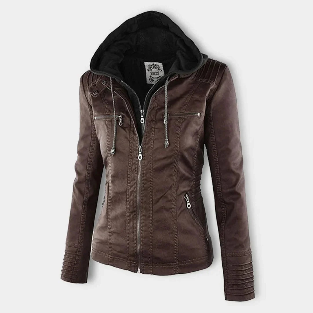 Women's Hooded Zip Front Moto
