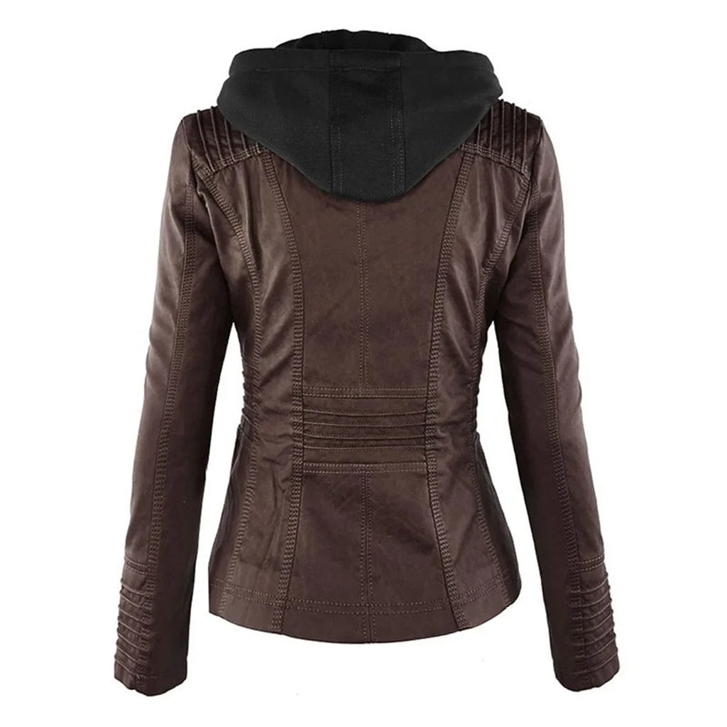 Women's Hooded Zip Front Moto