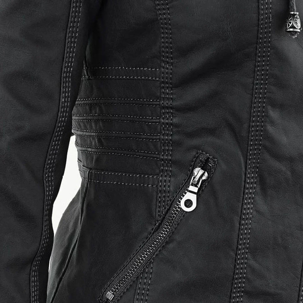 Women's Hooded Zip Front Moto