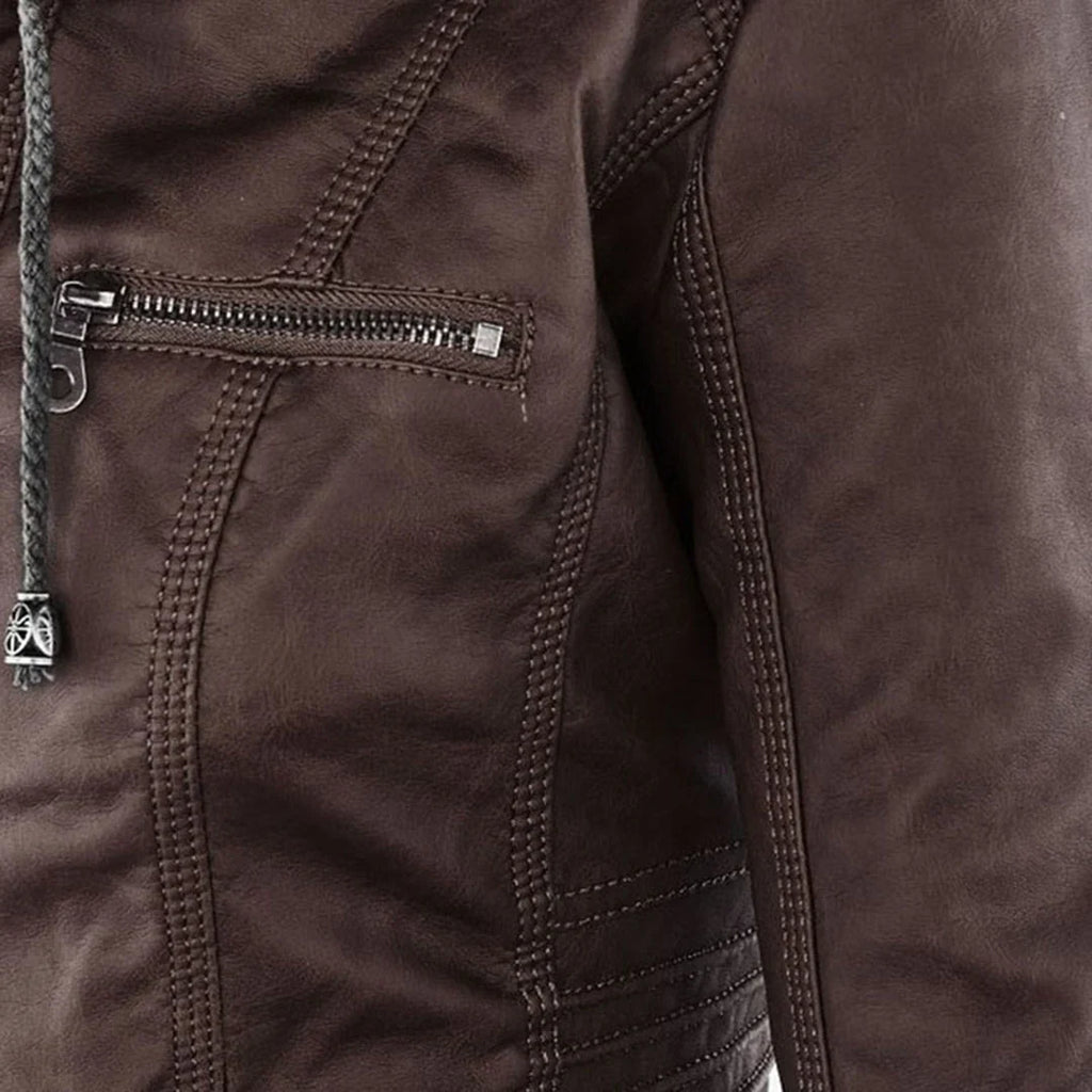 Women's Hooded Zip Front Moto