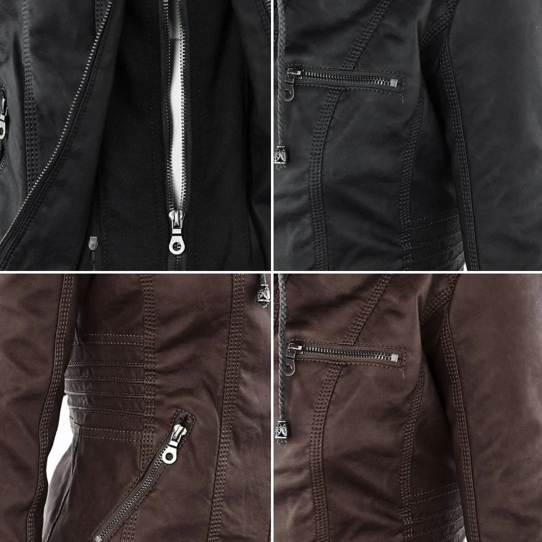 Women's Hooded Zip Front Moto