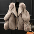 Women's Oversized Fur Collar Lapel Zip Front