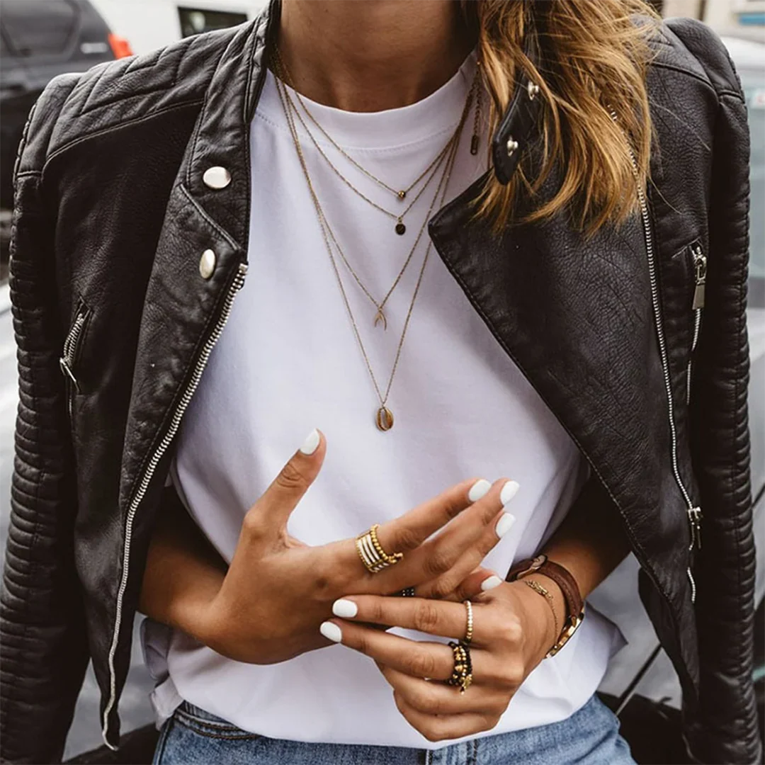 Women's Quilted Biker Moto