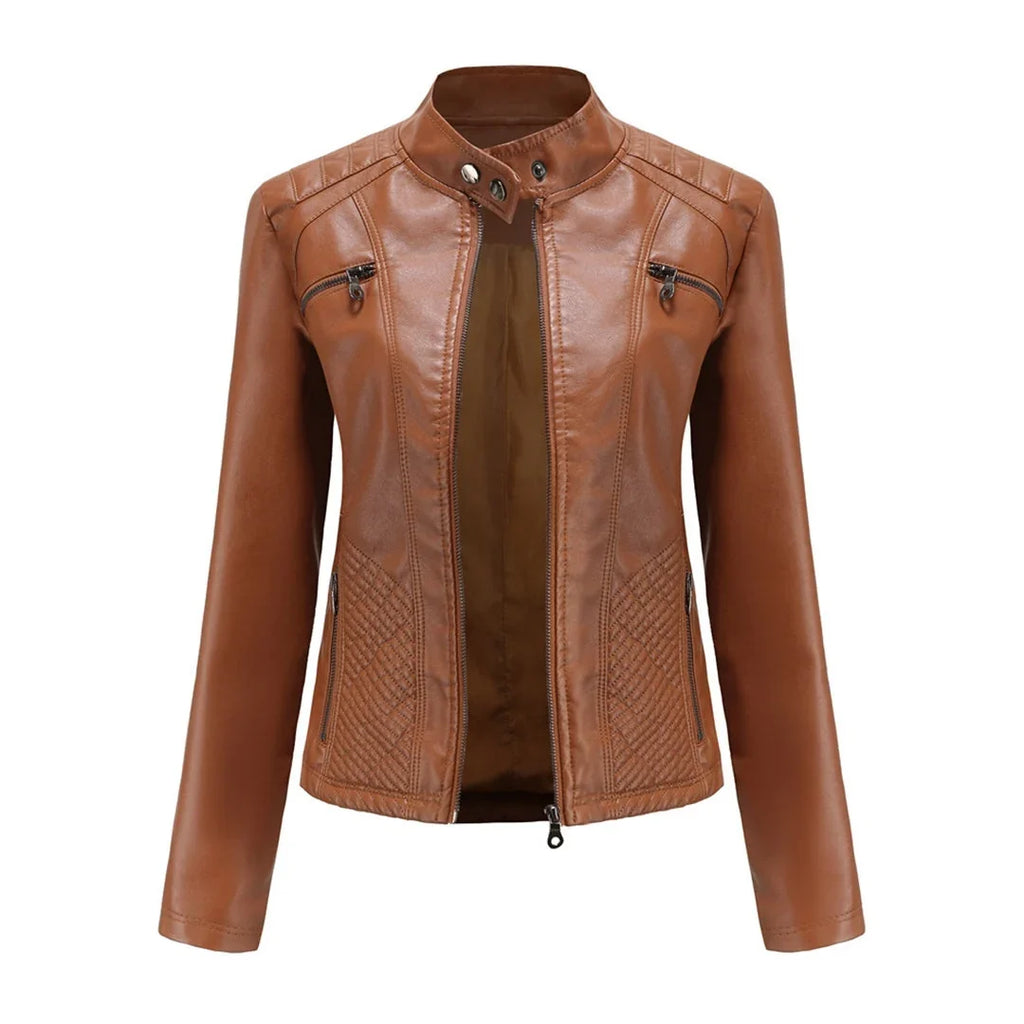 Women's Quilted Moto Zip Front