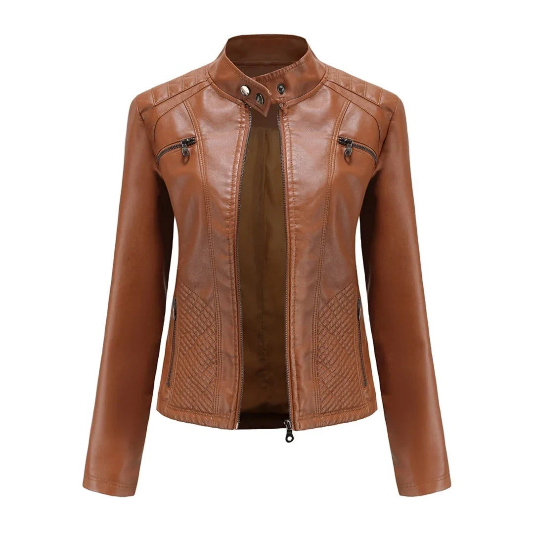 Women's Quilted Moto Zip Front