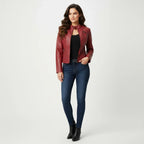Women's Quilted Moto Zip Front