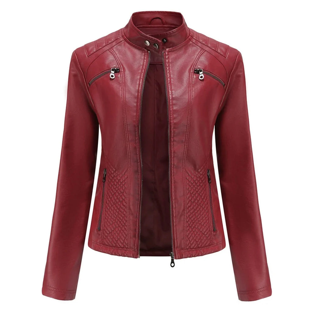 Women's Quilted Moto Zip Front