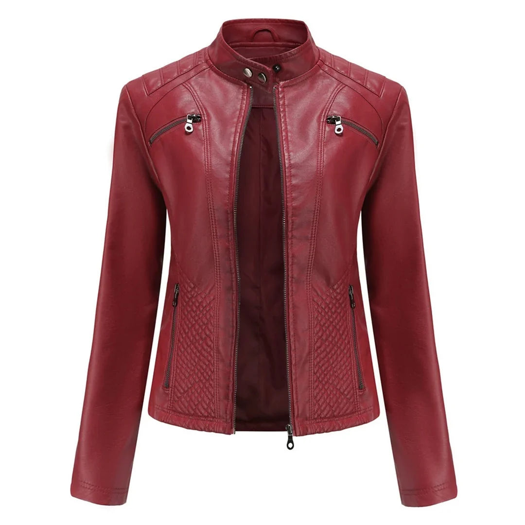 Women's Quilted Moto Zip Front