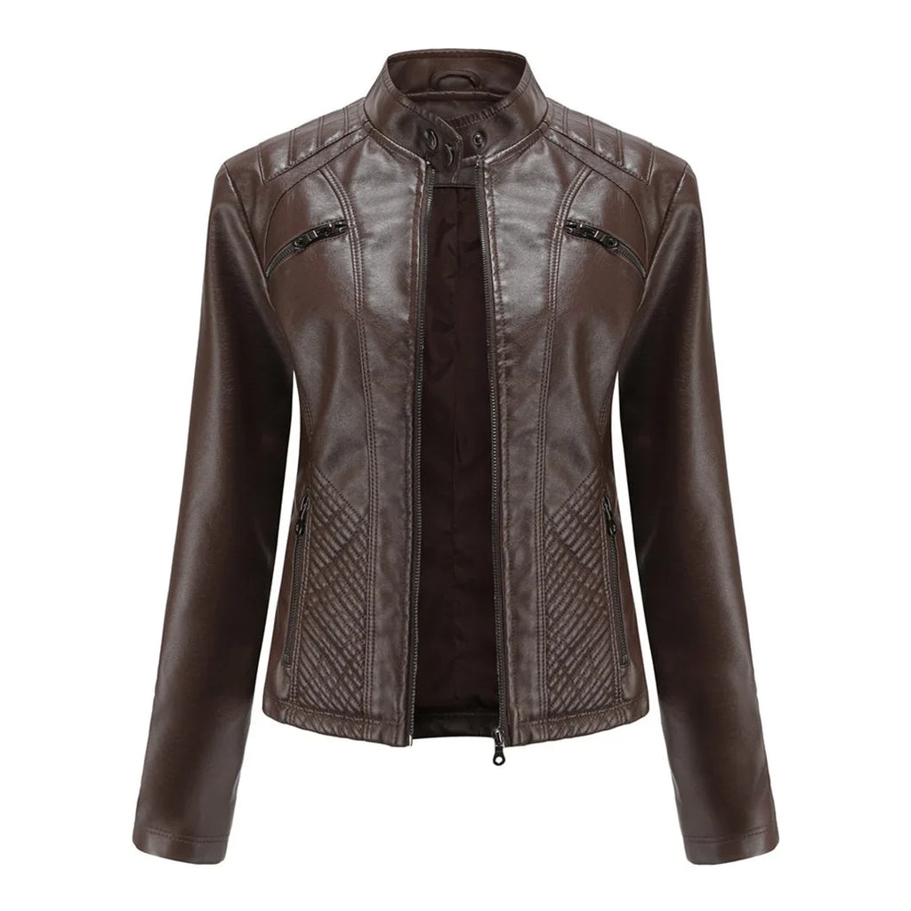 Women's Quilted Moto Zip Front