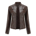 Women's Quilted Moto Zip Front
