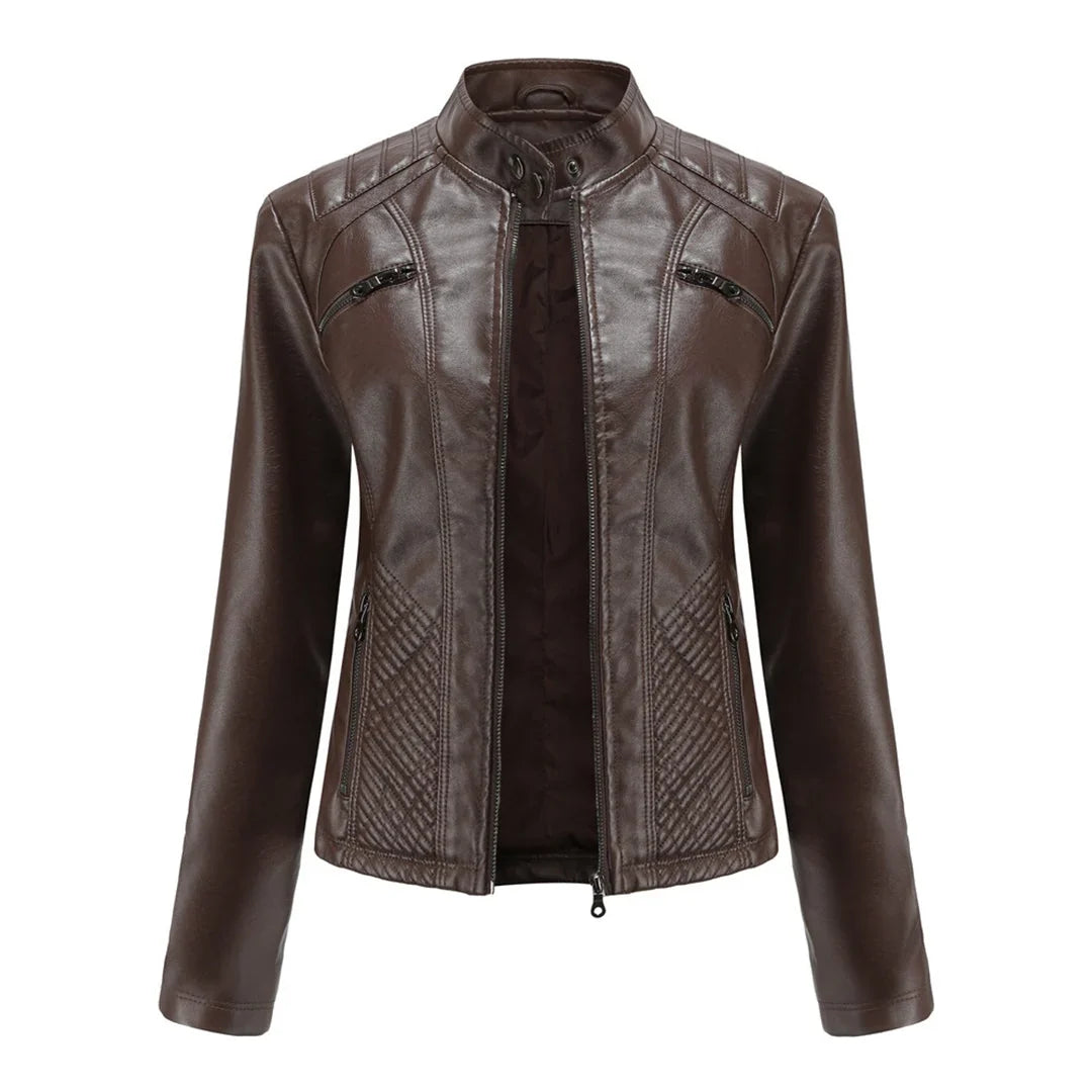 Women's Quilted Moto Zip Front