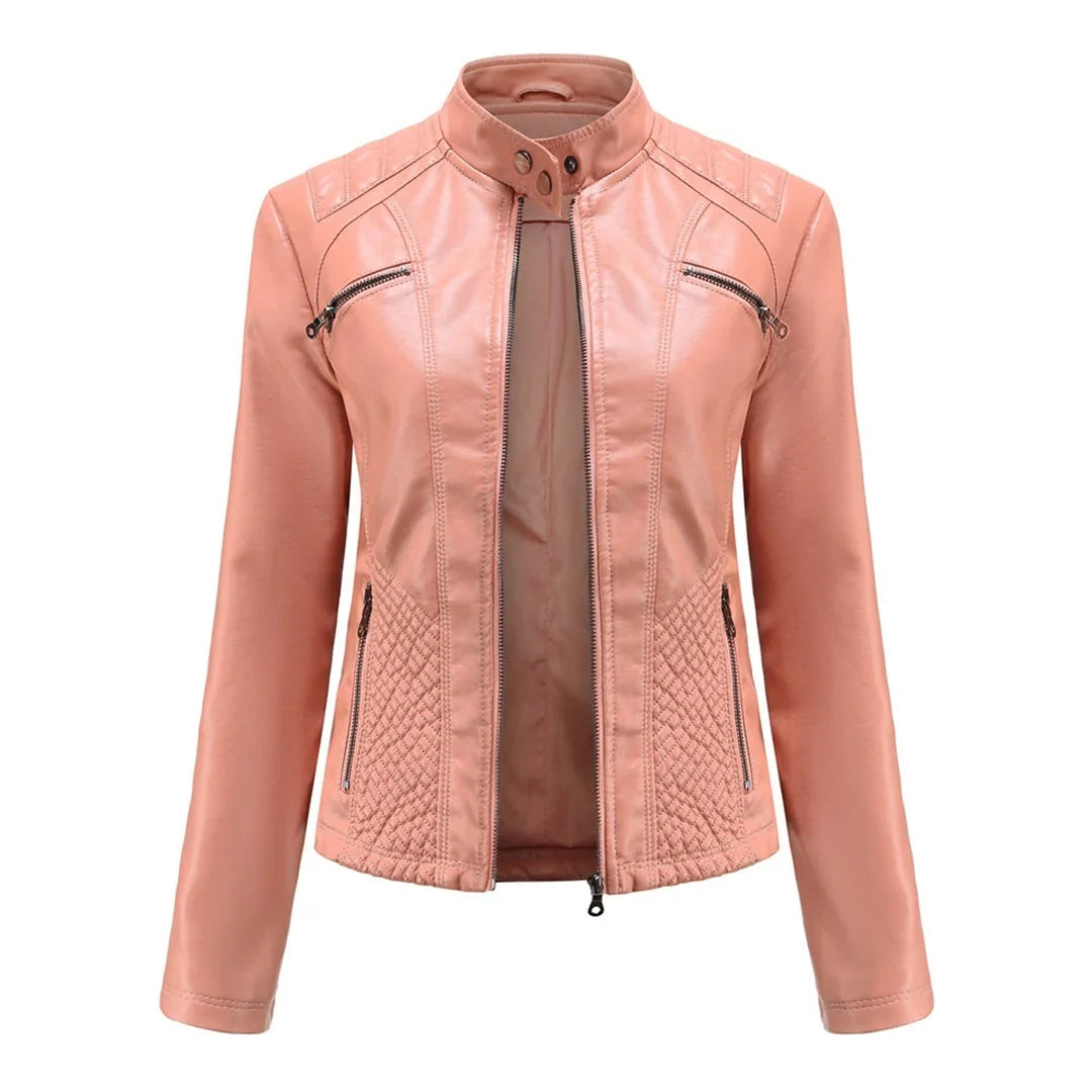 Women's Quilted Moto Zip Front