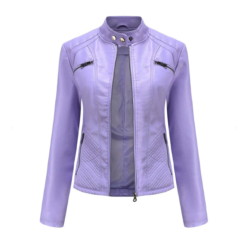 Women's Quilted Moto Zip Front