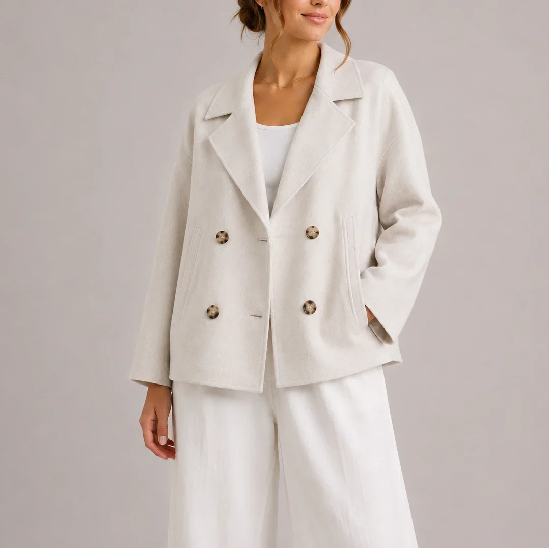 Women's Double Breasted Cropped Length