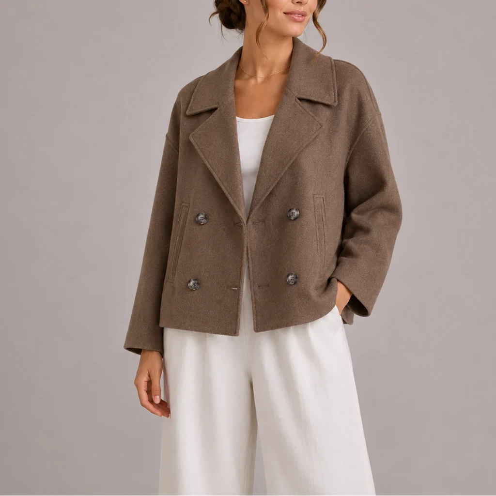 Women's Double Breasted Cropped Length