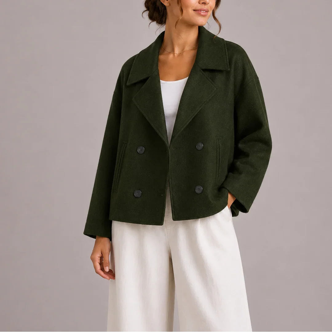 Women's Double Breasted Cropped Length