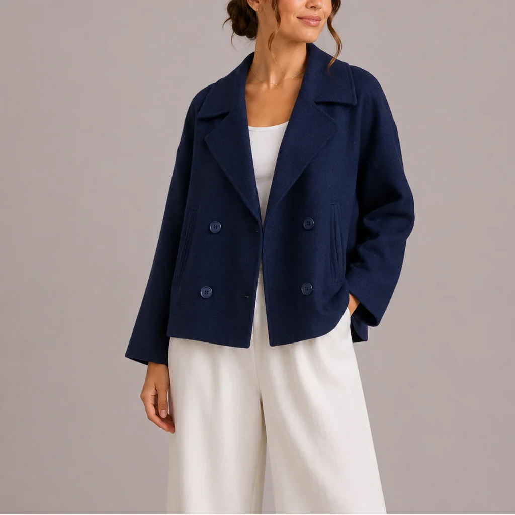 Women's Double Breasted Cropped Length