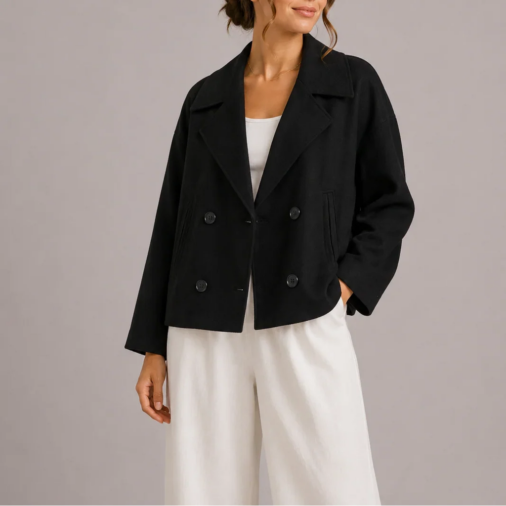 Women's Double Breasted Cropped Length