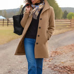 Women's Wool Blend Button Front Long Sleeve