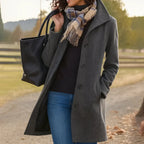 Women's Wool Blend Button Front Long Sleeve