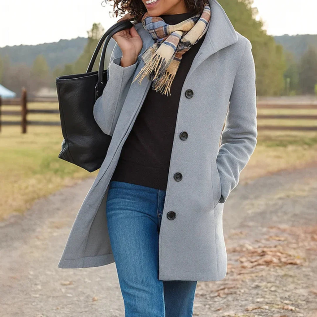 Women's Wool Blend Button Front Long Sleeve