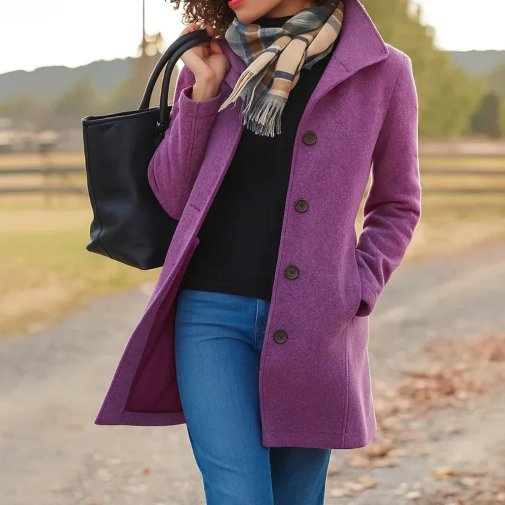 Women's Wool Blend Button Front Long Sleeve