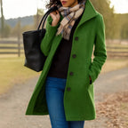 Women's Wool Blend Button Front Long Sleeve