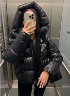 Women's Hooded Shiny Light Weight