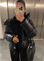 Women's Hooded Shiny Light Weight