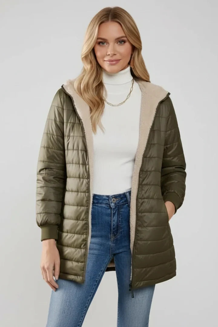 Women's Hooded Zip Front Lined