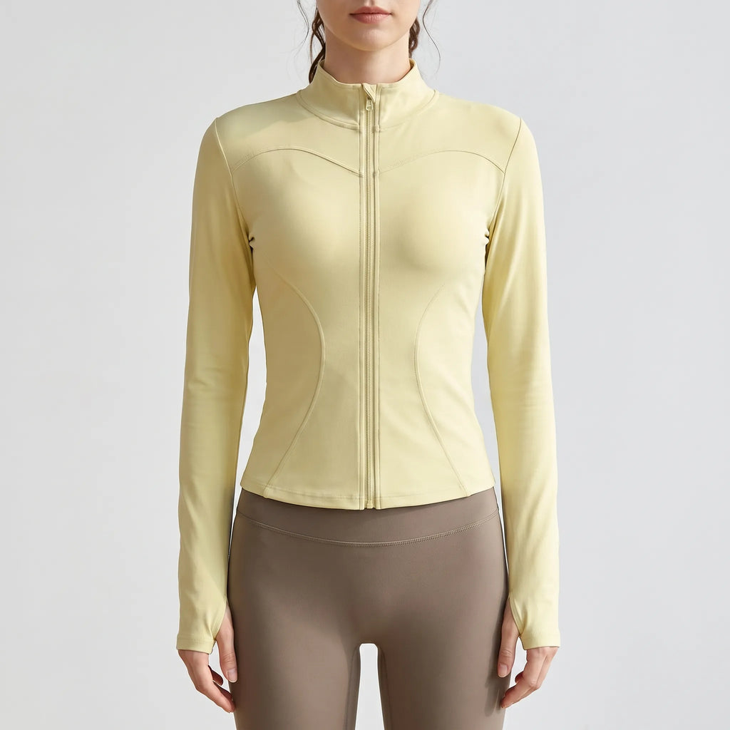 Women's Zip Up Long Sleeve Fitted
